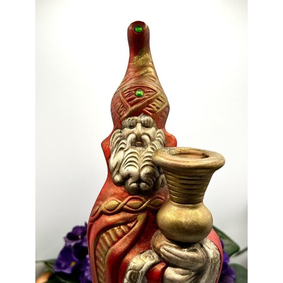 Hand-Painted Wiseman Candle Holder With Gold Accents - Picture 7 of 8